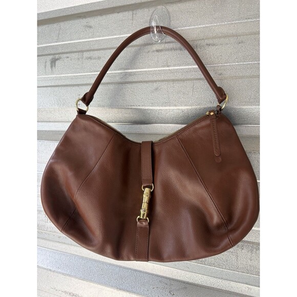 Vintage y2k Banana Republic Leather Hobo Satchel Handbag - Picture 1 of 7